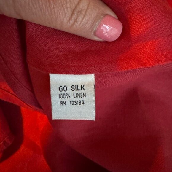 Womens Linen Button Up Top Blouse Medium Beachy Lagom Quiet Luxury Minimalist - Picture 5 of 7